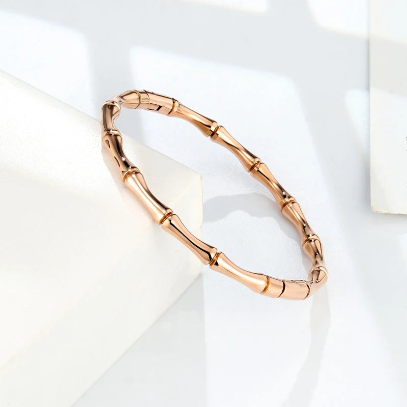 Small Bamboo Bangle Woman's Stainless Steel Bracelet