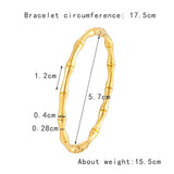 Small Bamboo Bangle Woman's Stainless Steel Bracelet