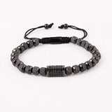 Stainless Steel Beads CZ Charm Bracelet for Men