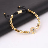 Stainless Steel CZ Pave Cross Charm Bracelet