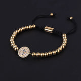 Stainless Steel CZ Pave Cross Charm Bracelet