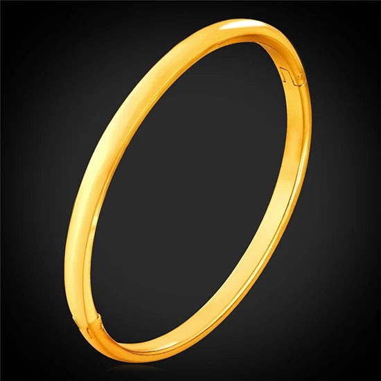 Classic Round Bangles in Gold/Rose Gold/Black