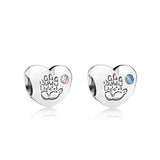 Discontinued Charm Heart Handprint Zircon Baby Jewelry