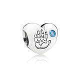 Discontinued Charm Heart Handprint Zircon Baby Jewelry