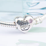 Discontinued Charm Heart Handprint Zircon Baby Jewelry