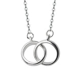 Double Circles Interlocking Choker Necklace Sterling Silver