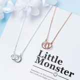 Double Circles Interlocking Choker Necklace Sterling Silver