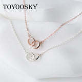 Double Circles Interlocking Choker Necklace Sterling Silver