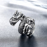 Double Dragon Twist Rings Stainless Steel Ladies Jewellery Christmas Gift