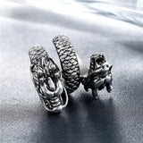 Double Dragon Twist Rings Stainless Steel Ladies Jewellery Christmas Gift