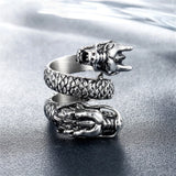 Double Dragon Twist Rings Stainless Steel Ladies Jewellery Christmas Gift