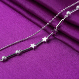 Double Layer Star Round Beads 925 Sterling Silver Charm Bracelets