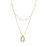 Double Layer Geometric Pendant Necklace for Women