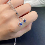 Zircon Double Love Heart Pendant Necklace Women Collarbone Chain