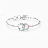 Double Round Stone Bracelet Bridal Jewelry Romantic Gift