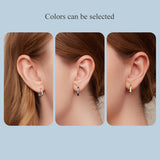 Square Hoop Earrings 925 Silver Big Shape Fine Jewelry Party CE1803