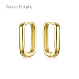 Square Hoop Earrings 925 Silver Big Shape Fine Jewelry Party CE1803