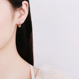 925 Silver Twist Chain Hoop Earrings 18K Plated for Women