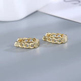 925 Silver Twist Chain Hoop Earrings 18K Plated for Women