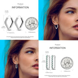 Sterling Silver Colorful CZ Hoop Earrings for Women