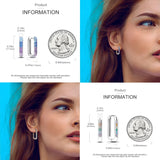 Sterling Silver Colorful CZ Hoop Earrings for Women