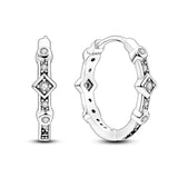 Sterling Silver Colorful CZ Hoop Earrings for Women