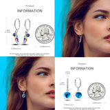 Sterling Silver Colorful CZ Hoop Earrings for Women