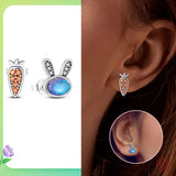 925 Silver Footprint Dragonfly Daisy Magnolia Stud Earrings For Women
