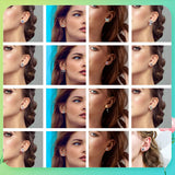 925 Silver Footprint Dragonfly Daisy Magnolia Stud Earrings For Women