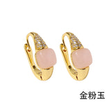 Square Zircon Earrings Plated 8 Colors - Birthday Gift Jewelry