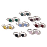 Square Zircon Earrings Plated 8 Colors - Birthday Gift Jewelry