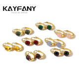 Square Zircon Earrings Plated 8 Colors - Birthday Gift Jewelry
