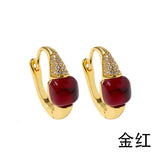 Square Zircon Earrings Plated 8 Colors - Birthday Gift Jewelry