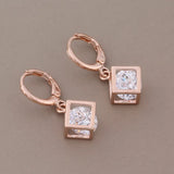 Natural Zircon Rose Earring Jewelry Set