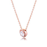 Elegant Necklace 925 Sterling Silver Clear CZ Fine Jewelry