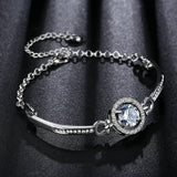Women's Silver Zircon Bracelet - Elegant Charm Bangle