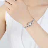 Women's Silver Zircon Bracelet - Elegant Charm Bangle