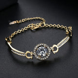 Women's Silver Zircon Bracelet - Elegant Charm Bangle