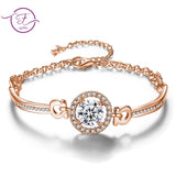 Women's Silver Zircon Bracelet - Elegant Charm Bangle