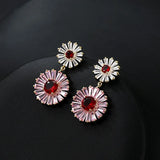 Flower Drop Earrings S925 Silver Needle Tassel Women Jewelry