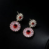 Flower Drop Earrings S925 Silver Needle Tassel Women Jewelry