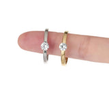 Classic Zircon Rings for Couple Stainless Steel Wedding Bands
