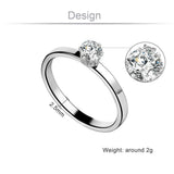 Classic Zircon Rings for Couple Stainless Steel Wedding Bands