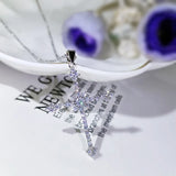 Eternal Love Cross Necklace 925 Silver Lady Pendant AAAA Zircon
