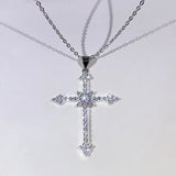 Eternal Love Cross Necklace 925 Silver Lady Pendant AAAA Zircon