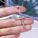 Eternal Love Cross Necklace 925 Silver Lady Pendant AAAA Zircon