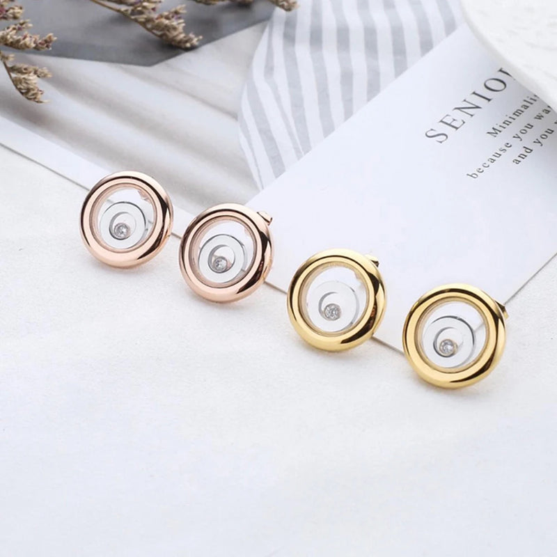 Classic Europe Famous Jewelry Stud Earrings Rose For Women