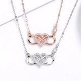 S925 Sterling Silver Infinite Love Anniversary Gift Necklace
