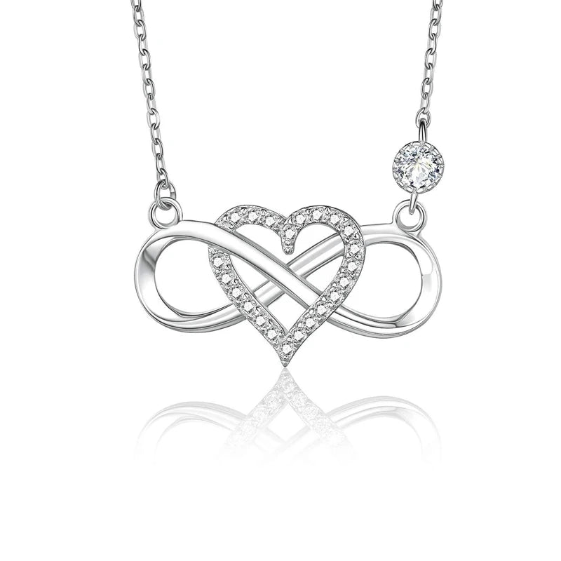 S925 Sterling Silver Infinite Love Anniversary Gift Necklace