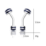 Classic Dumbbell Copper Cufflinks Round Silver French Men's Suit Shirt Brass Cuf